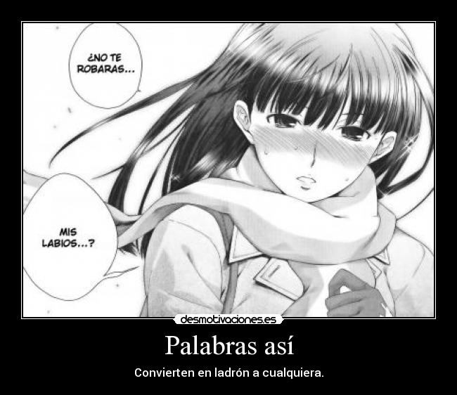 carteles amagami manga anime amor citas labios landrones robar desmotivaciones