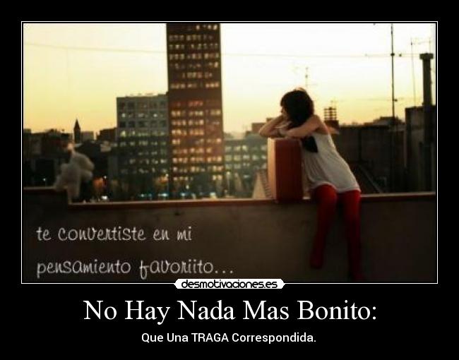 No Hay Nada Mas Bonito: - Que Una TRAGA Correspondida.