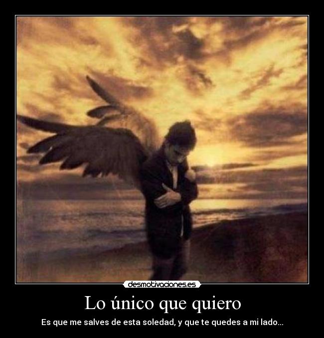 Lo único que quiero - Es que me salves de esta soledad, y que te quedes a mi lado...
