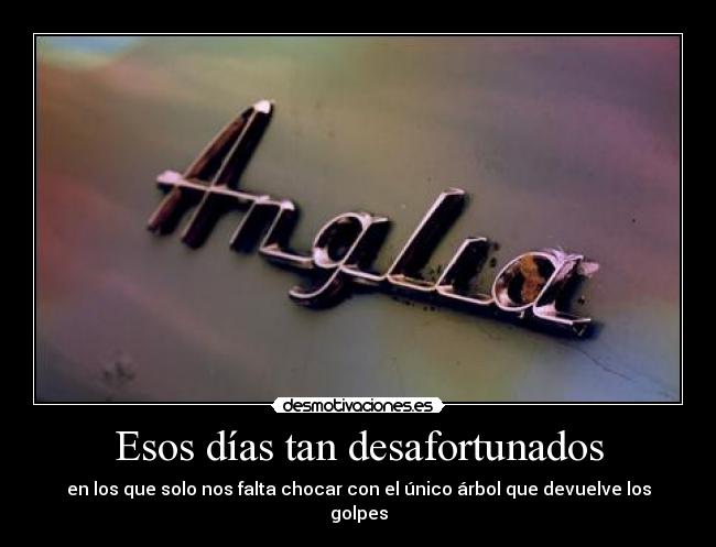 Esos días tan desafortunados - en los que solo nos falta chocar con el único árbol que devuelve los golpes