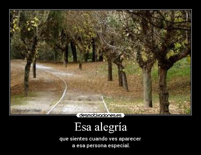 Esa alegría - que sientes cuando ves aparecer
a esa persona especial.