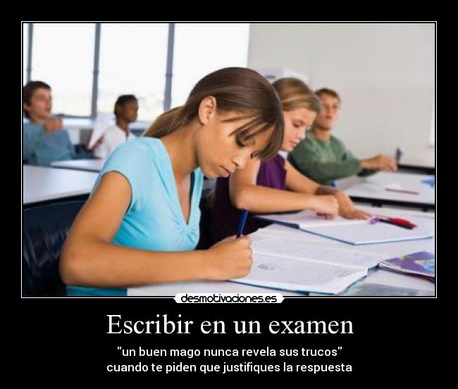 Escribir en un examen - 