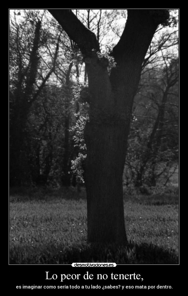 Lo peor de no tenerte, - 