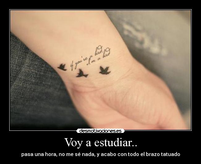 Voy a estudiar.. - pasa una hora, no me sé nada, y acabo con todo el brazo tatuado