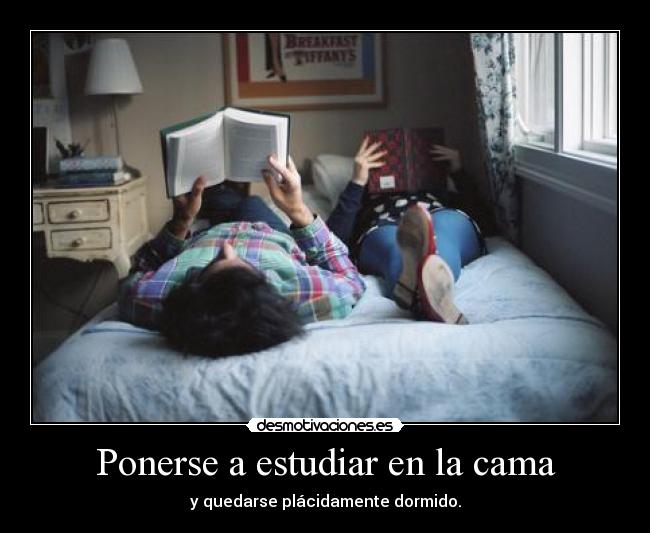 Ponerse a estudiar en la cama - y quedarse plácidamente dormido.
