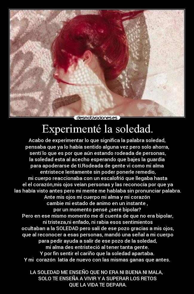 carteles soledad experimente soledad desmotivaciones