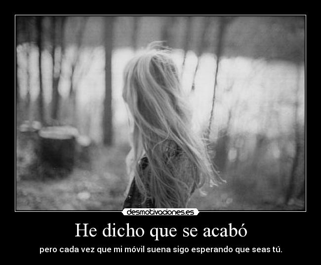 He dicho que se acabó -