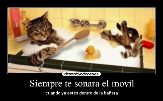 Siempre te sonara el movil - cuando ya estés dentro de la bañera