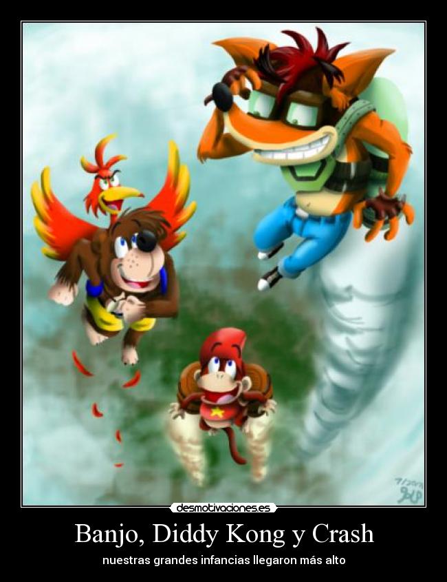 carteles banjo kazooie donkey kong crash bandicoot desmotivaciones