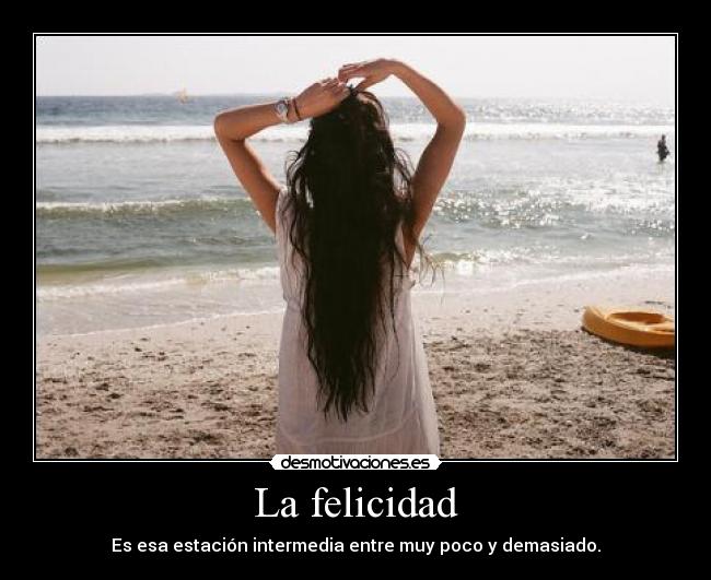 La felicidad - Es esa estación intermedia entre muy poco y demasiado.