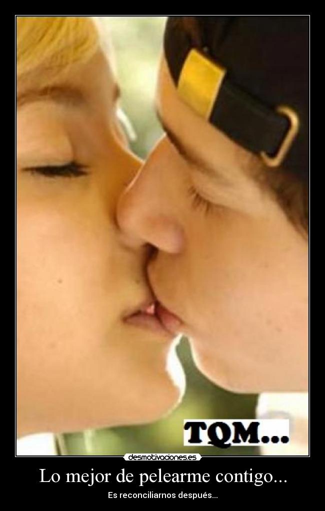 carteles pelea parejas beso tkm tqm desmotivaciones