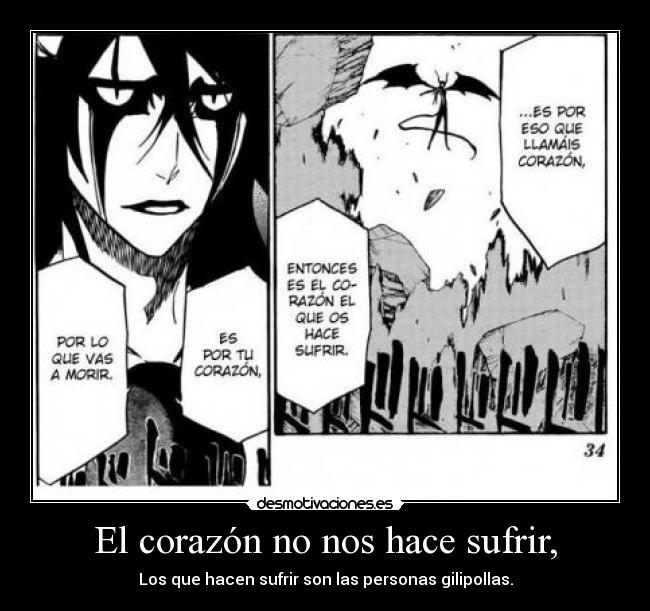 carteles corazon ulquiorra frase anterior fue asi que eso que llamas corazon hace seguir luchando desmotivaciones