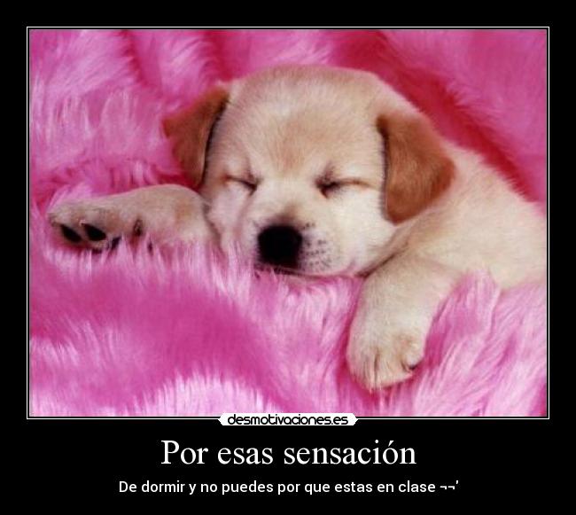 Por esas sensación -