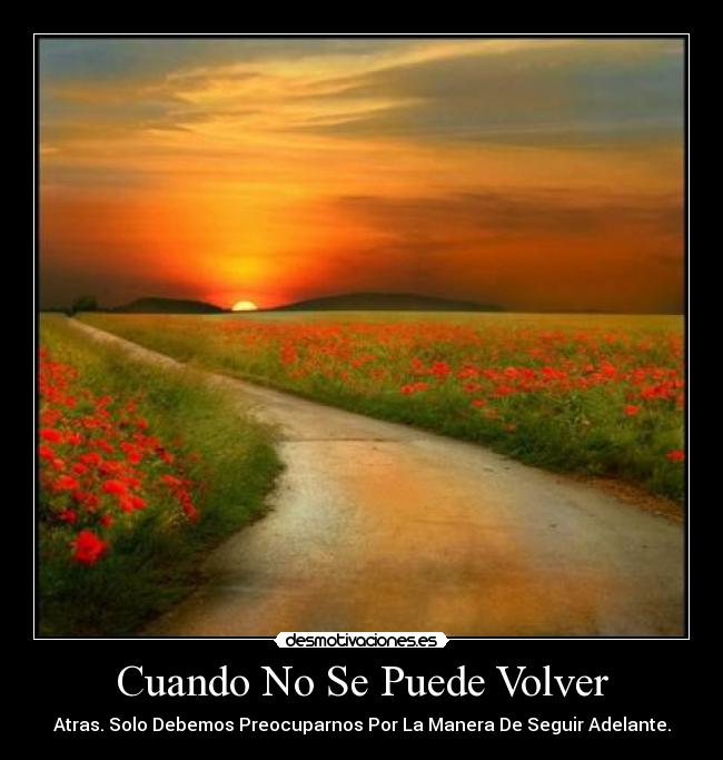 Cuando No Se Puede Volver - Atras. Solo Debemos Preocuparnos Por La Manera De Seguir Adelante.