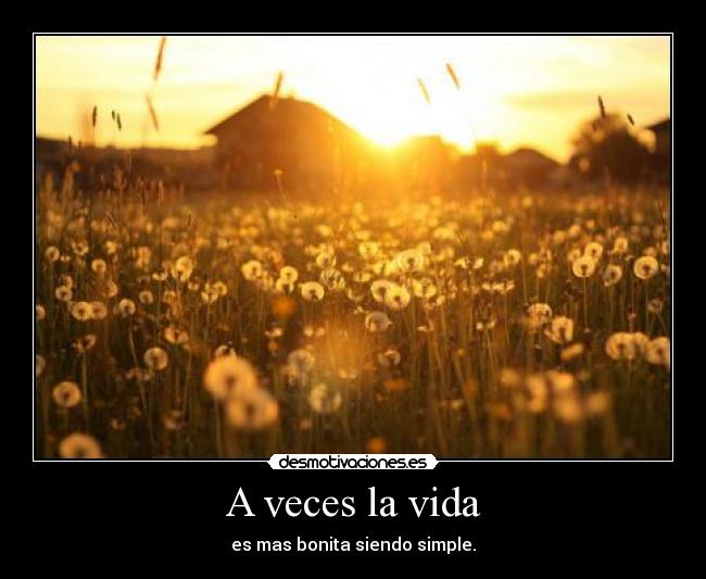 A veces la vida - es mas bonita siendo simple.