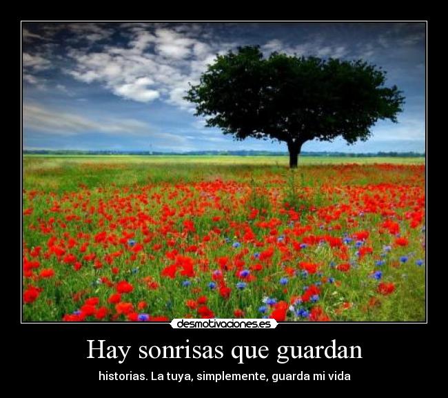 Hay sonrisas que guardan - historias. La tuya, simplemente, guarda mi vida
