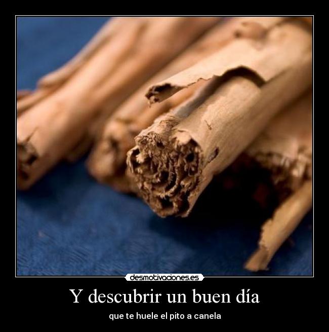 Y descubrir un buen día - que te huele el pito a canela