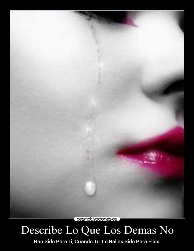 Describe Lo Que Los Demas No -