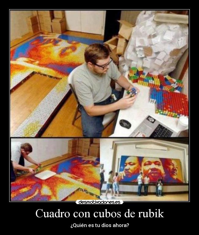 Cuadro con cubos de rubik - 