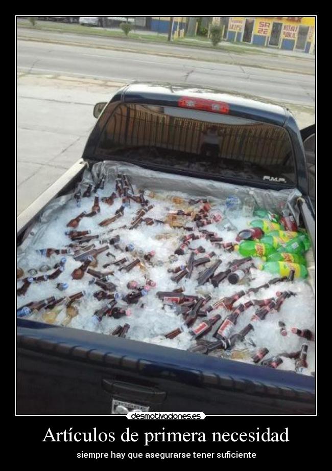Artículos de primera necesidad - siempre hay que asegurarse tener suficiente