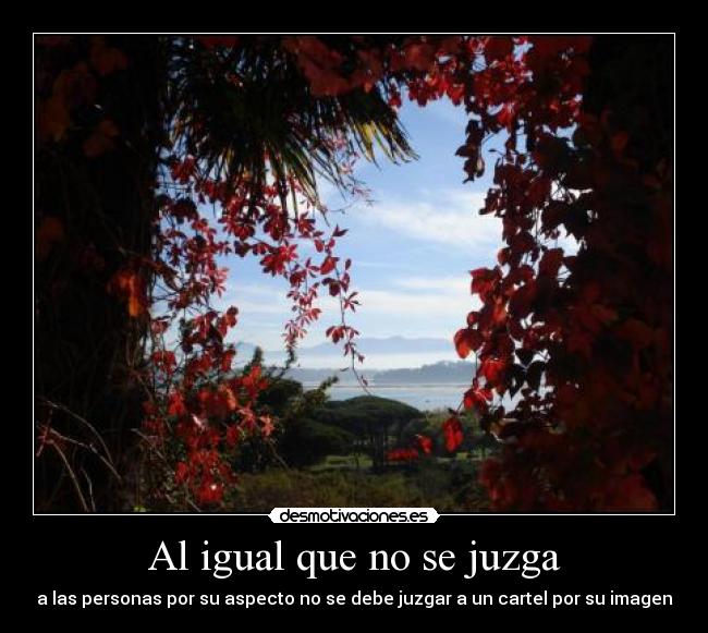 Al igual que no se juzga -