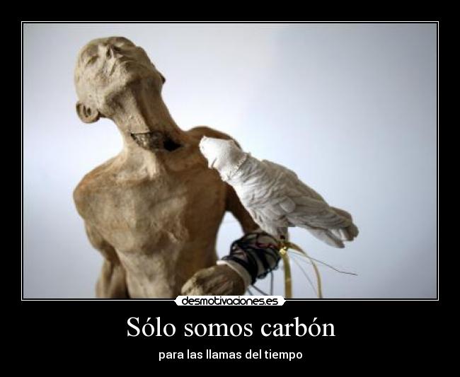 Sólo somos carbón - para las llamas del tiempo