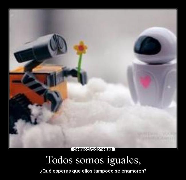 Todos somos iguales, - ¿Qué esperas que ellos tampoco se enamoren?