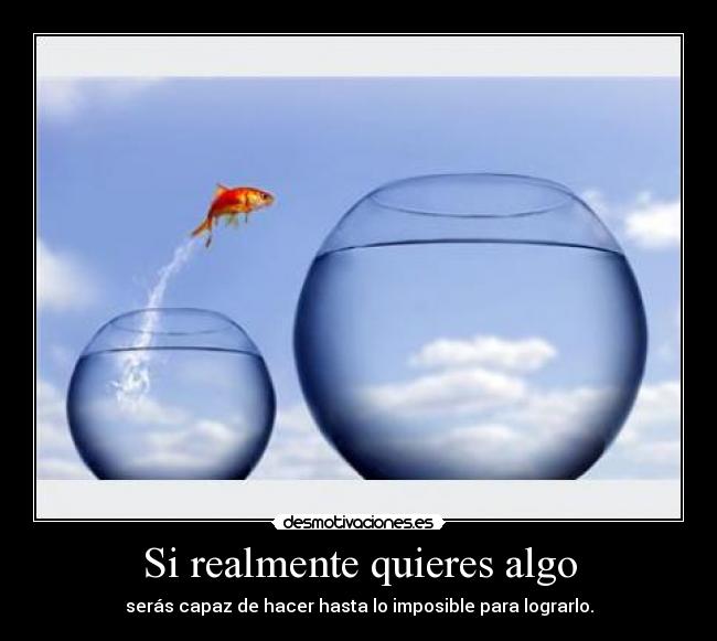 Si realmente quieres algo - serás capaz de hacer hasta lo imposible para lograrlo.