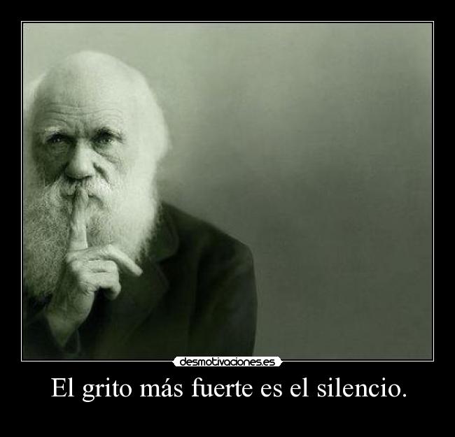 carteles silencio grito silencio fuerte darwin desmotivaciones