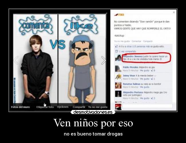 Ven niños por eso - no es bueno tomar drogas