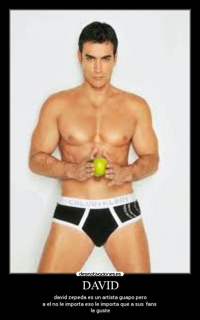 DAVID - david zepeda es un artista guapo pero
a el no le importa eso le importa que a sus  fans 
le guste
