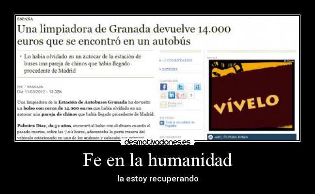 Fe en la humanidad - la estoy recuperando
