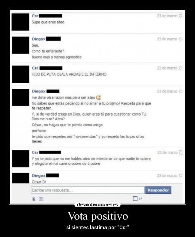 Vota positivo - si sientes lástima por Csr