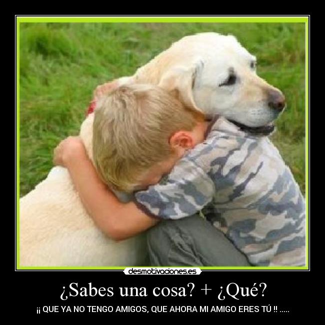 ¿Sabes una cosa? + ¿Qué? - ¡¡ QUE YA NO TENGO AMIGOS, QUE AHORA MI AMIGO ERES TÚ !! .....