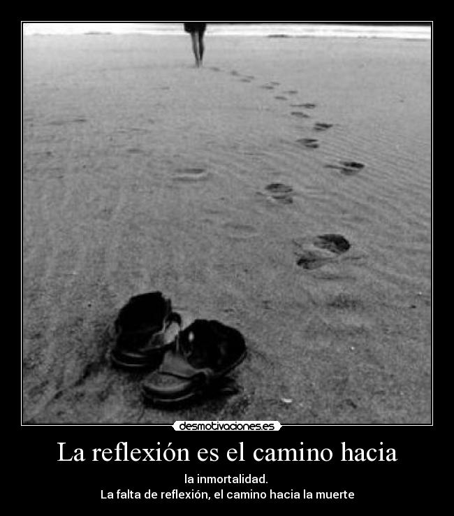 La reflexión es el camino hacia - la inmortalidad.
La falta de reflexión, el camino hacia la muerte
