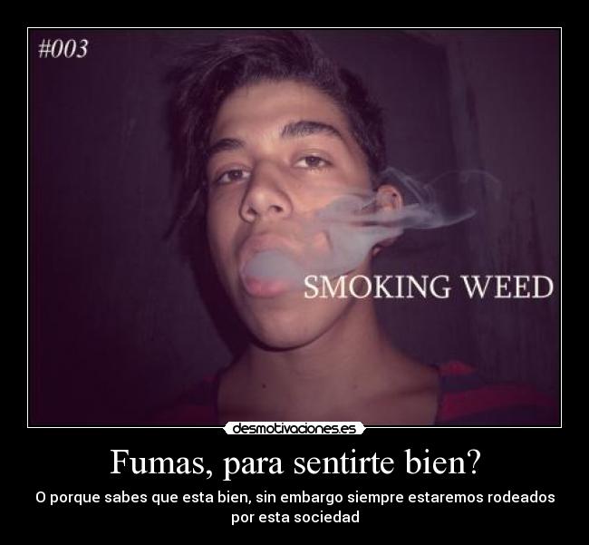 Fumas, para sentirte bien? - O porque sabes que esta bien, sin embargo siempre estaremos rodeados
por esta sociedad