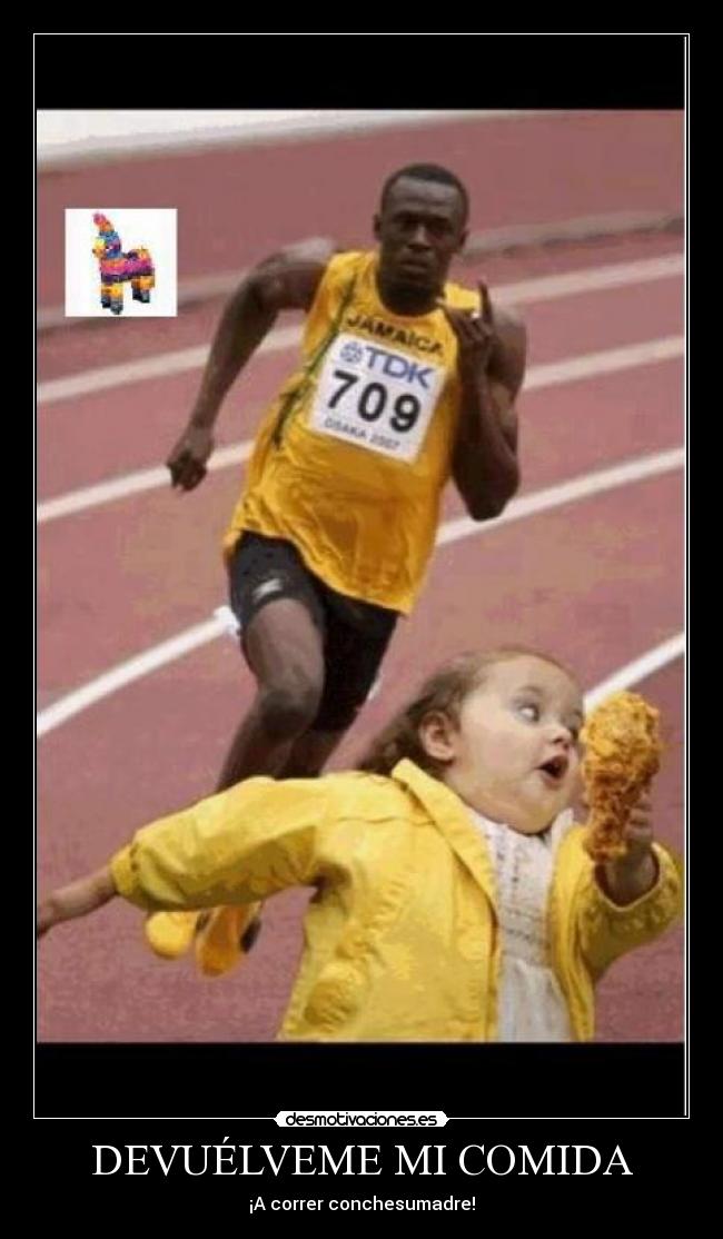 carteles comida devuelveme comida negro nina pollo desmotivaciones