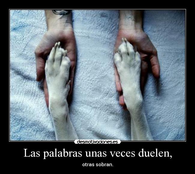 Las palabras unas veces duelen, - 