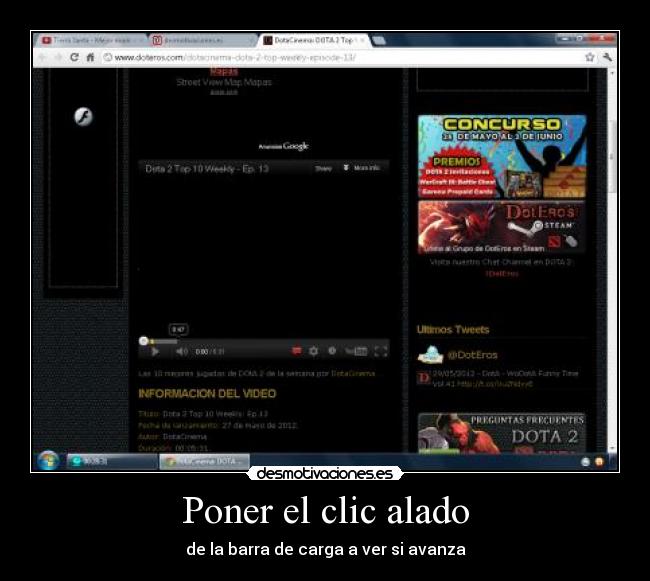 Poner el clic alado - de la barra de carga a ver si avanza