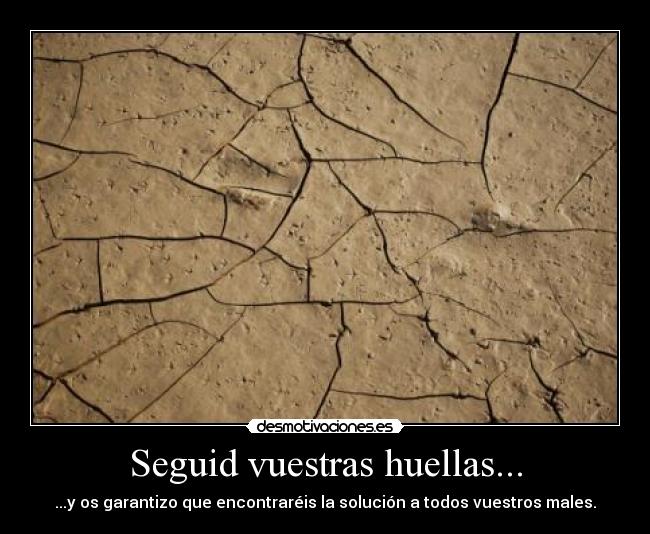 Seguid vuestras huellas... - ...y os garantizo que encontraréis la solución a todos vuestros males.