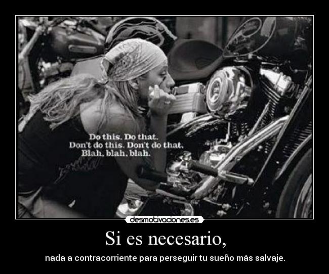 Si es necesario, - nada a contracorriente para perseguir tu sueño más salvaje.