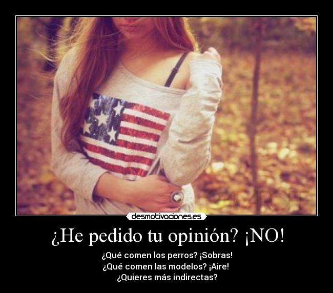 ¿He pedido tu opinión? ¡NO! -
