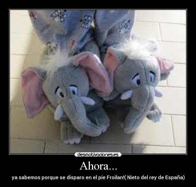 Ahora... - ya sabemos porque se disparo en el pie Froilan!( Nieto del rey de España)