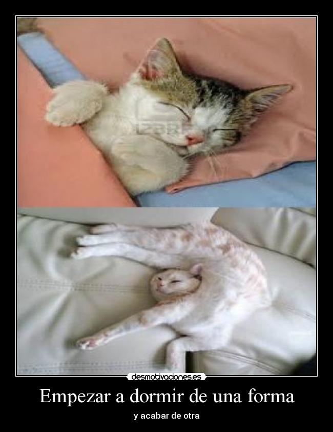 Empezar a dormir de una forma - y acabar de otra