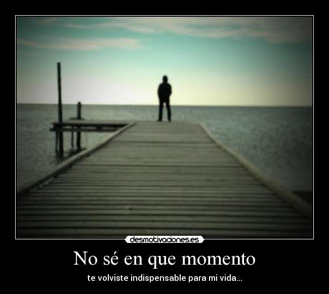 No sé en que momento - te volviste indispensable para mi vida...