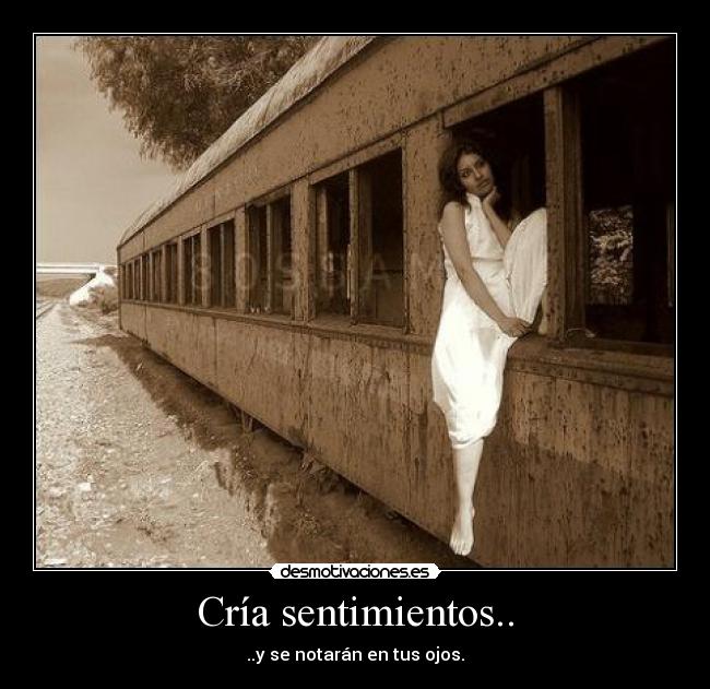 Cría sentimientos.. - ..y se notarán en tus ojos.