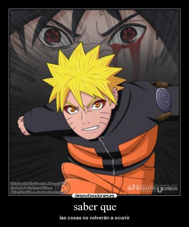 saber que - las cosas no volverán a ocurrir