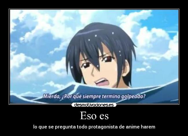 carteles anime harem golpeado terminar preguntar infinite stratos desmotivaciones