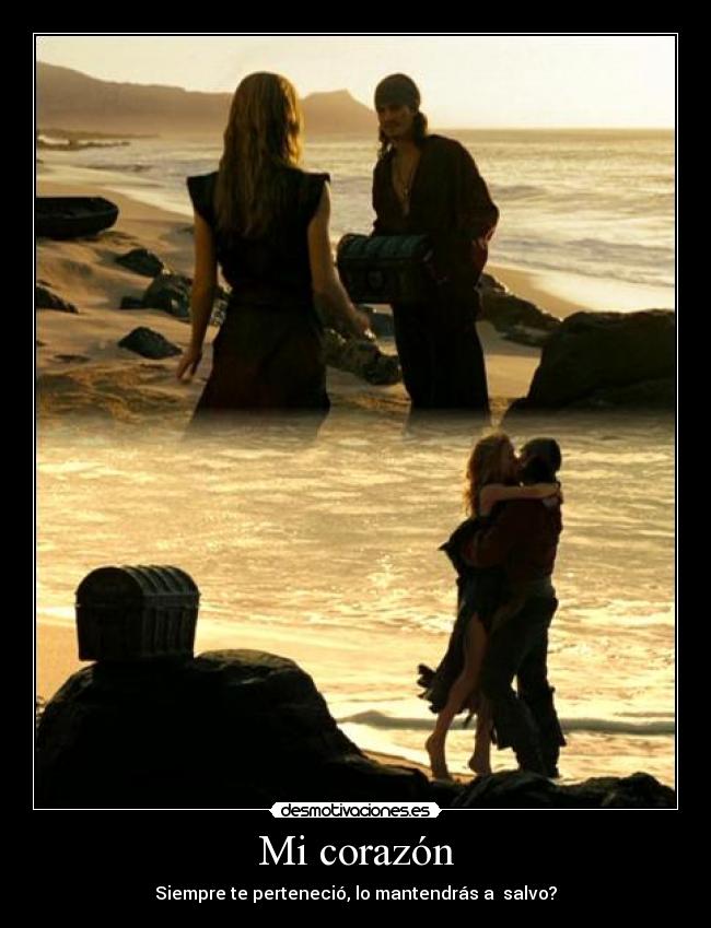 carteles corazon piratas del caribe will elizabeth desmotivaciones
