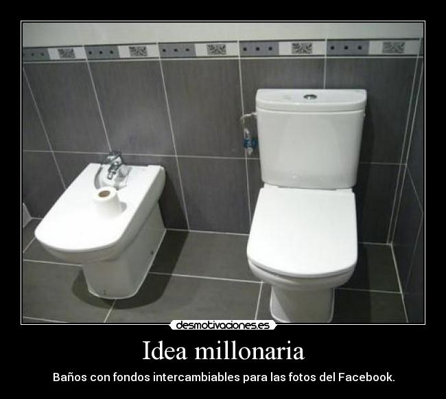 Idea millonaria - Baños con fondos intercambiables para las fotos del Facebook.
